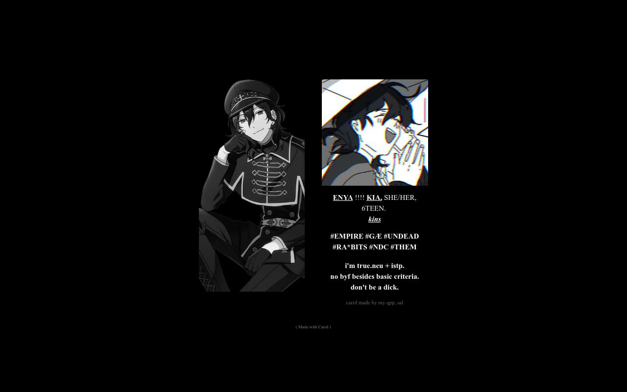 Carrd profile picture for @enya
